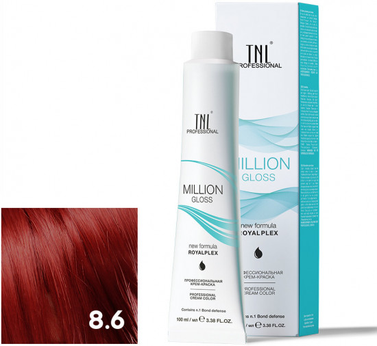 Крем-краска для волос профессиональная, оттенок 8.6 Светлый блонд красный