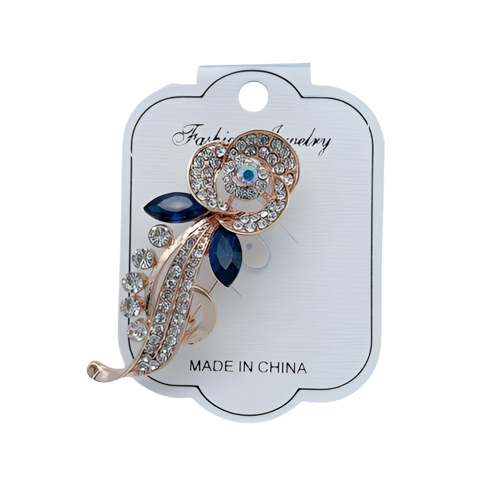 Брошь с кристаллом и фианитом