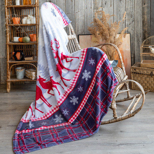 Плед облегчённый «Олени ВБ» | Амели | Традиция