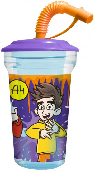 Стакан с трубочкой «Влад А4, дизайн 2»