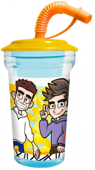 Стакан с трубочкой «Влад А4, дизайн 3»