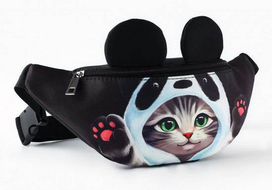 Сумка поясная детская «Котик в шапочке»