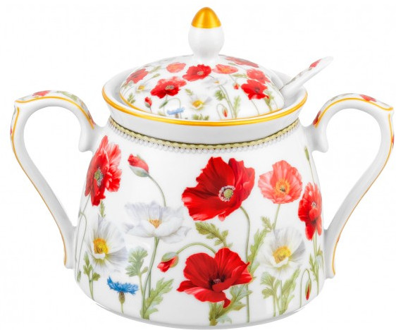 Сахарница с ложкой «Маки» | Маки | Elan Gallery