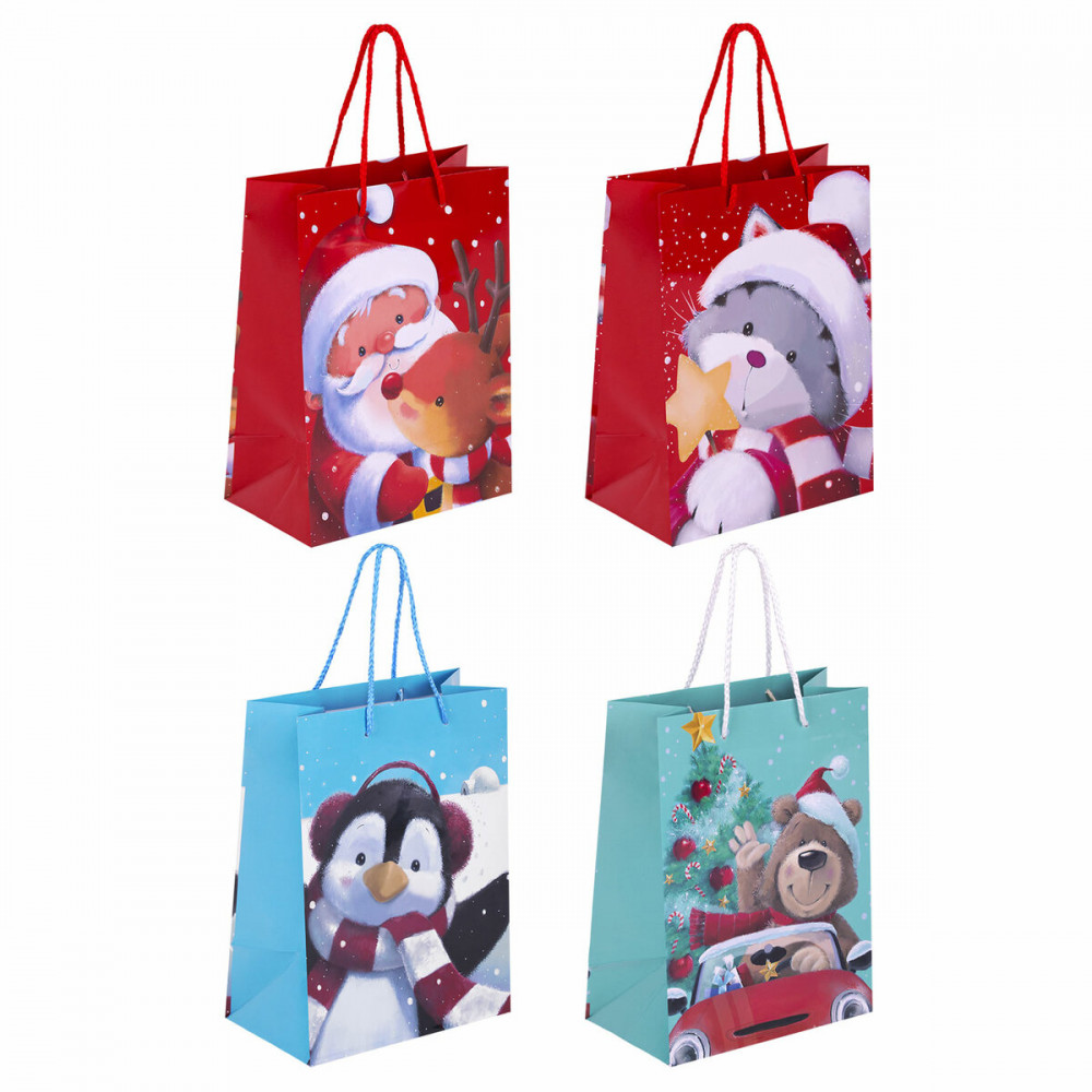 Набор пакетов подарочных «Christmas Animals» | Золотая сказка