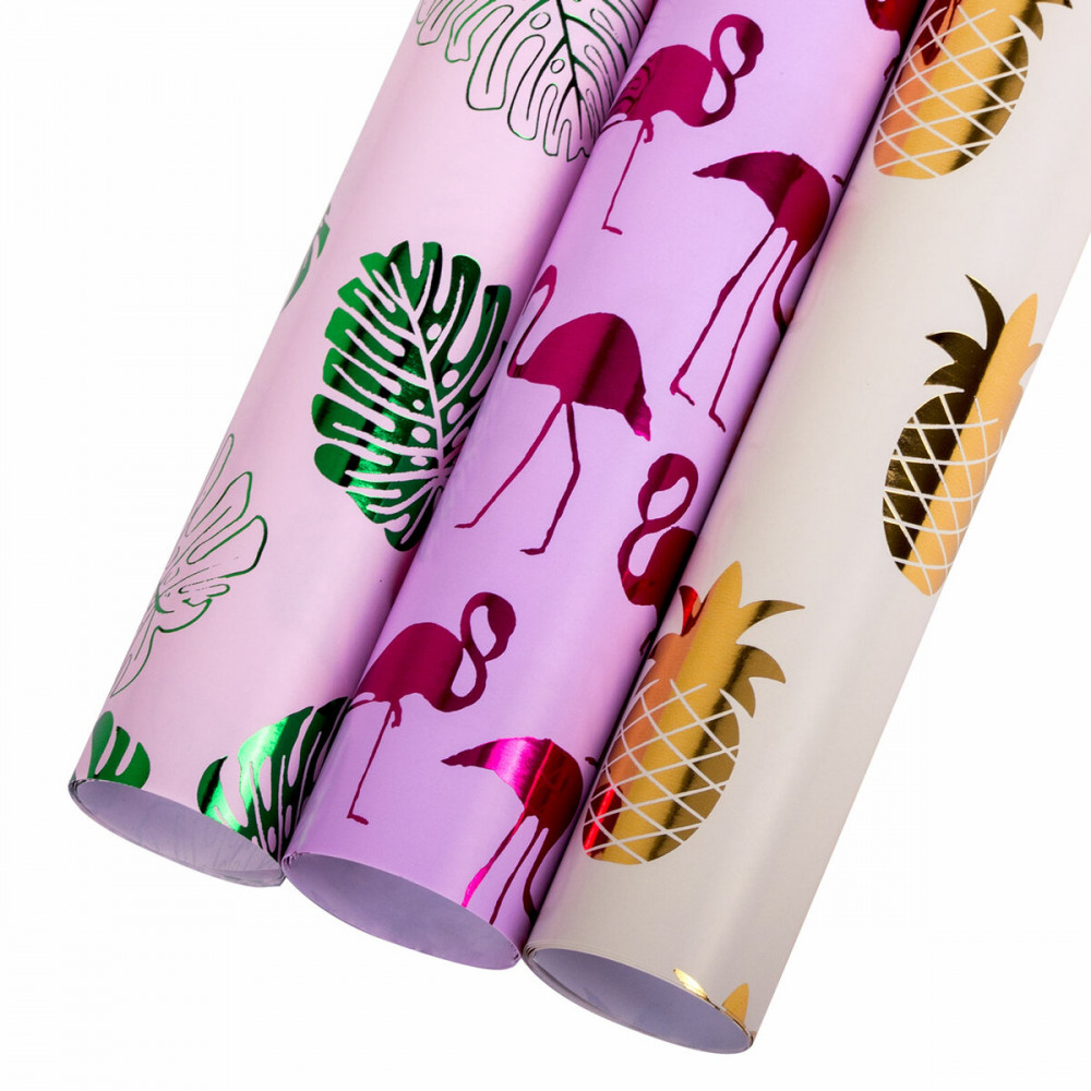 Набор бумаги упаковочной «Colorful Tropics» | Золотая сказка