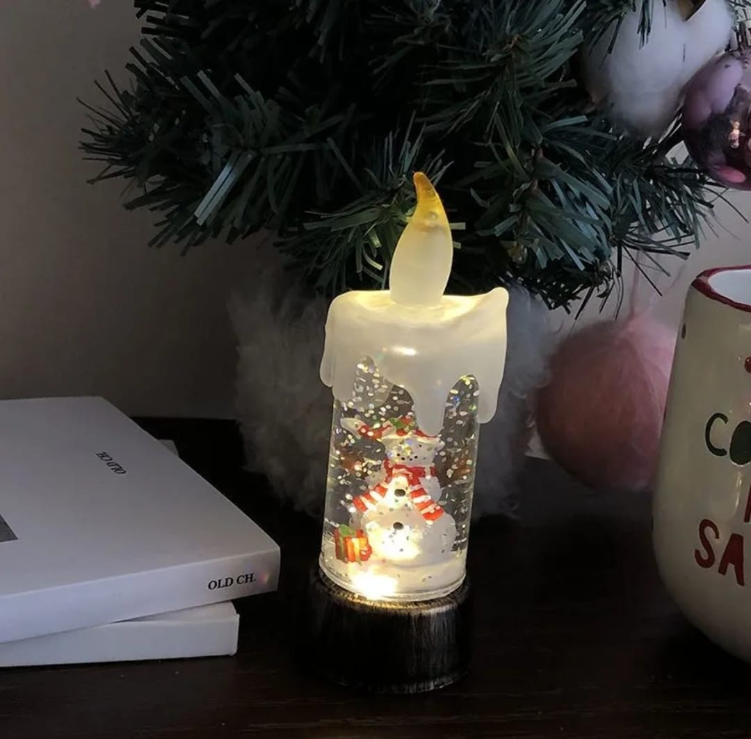 Фигура светодиодная «Свеча со снеговиком»