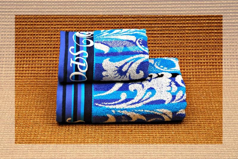 Полотенце махровое пестротканое "Intento" (Cleanelly, 50х90, цвет синий) | Intento | ДМ Текстиль