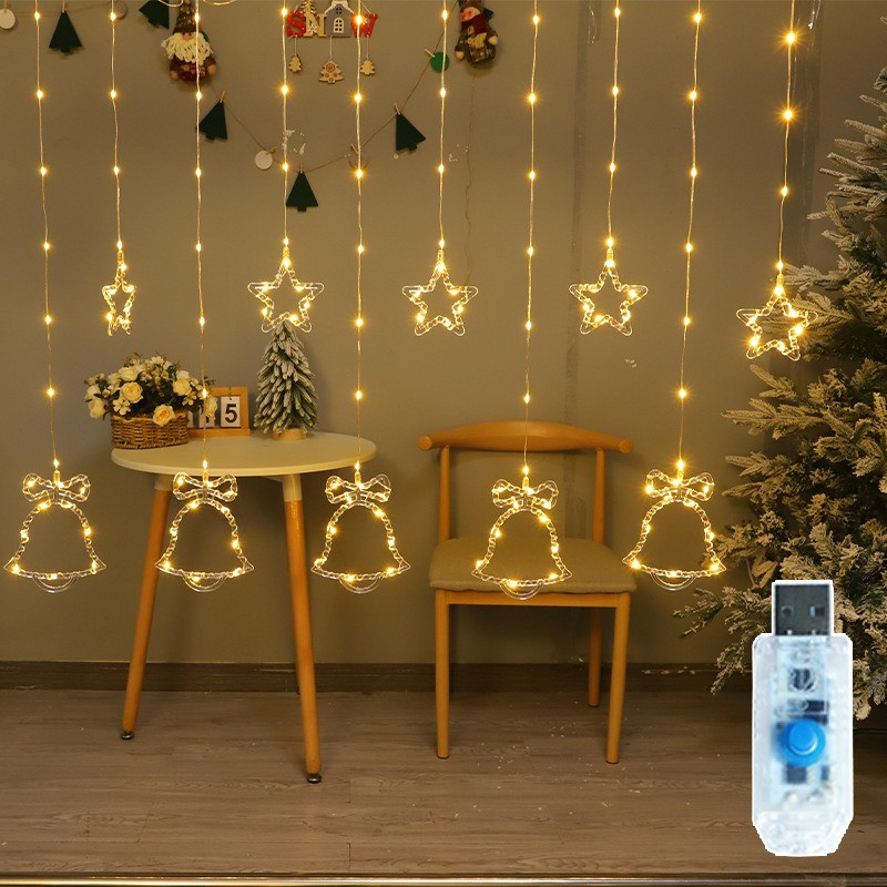 Гирлянда-штора «Колокольчики и звезды» | Luminous Night