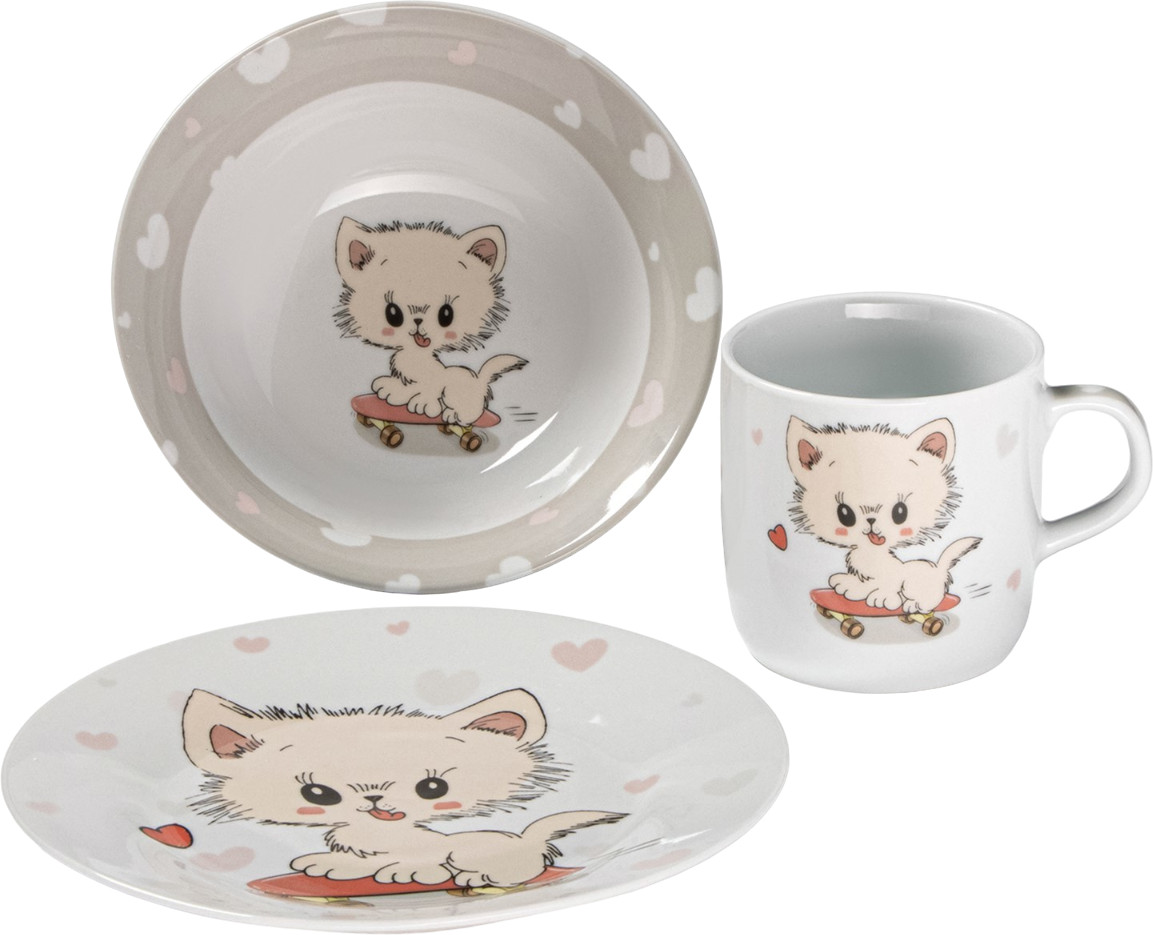 Набор детской посуды «Котёнок на скейте» | Доляна