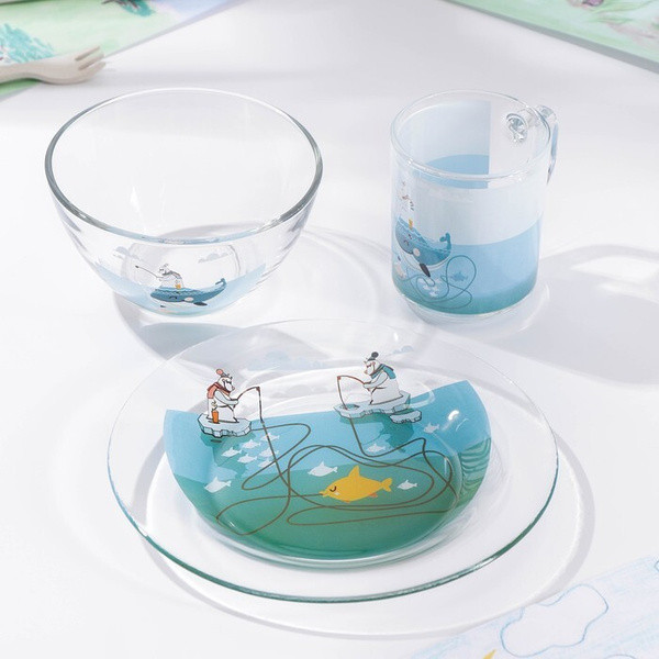 Набор детской посуды «Ловись большая и малая» | Детская посуда | Доляна