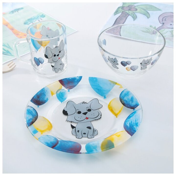 Набор детской посуды «Шарик» | Детская посуда | Доляна