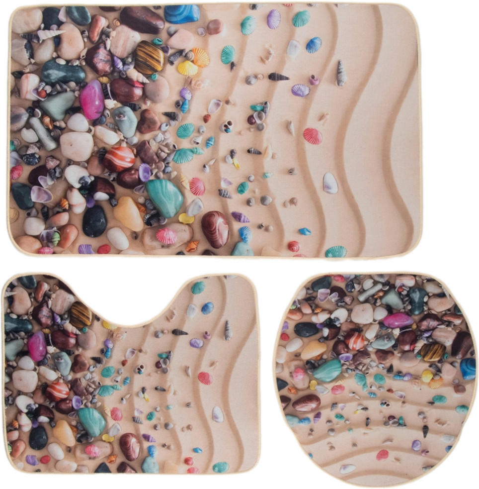 Набор ковриков для ванной и туалета «Ракушки» | Доляна