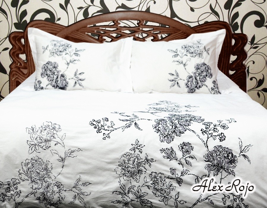 Комплект постельного белья с вышивкой "Sevilla" (арт. SJ164, евро, сатин DeLuxe, 2 наволочки 48х74) | Primavera Asia 2014 | AlexRojo