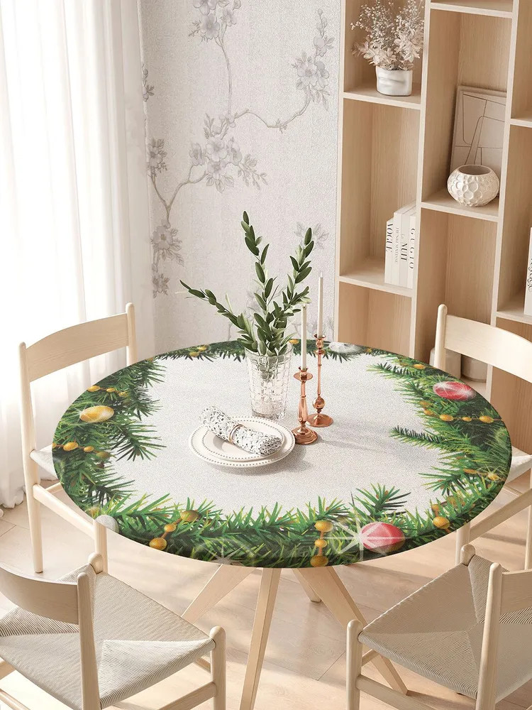 Скатерть на резинке «Рождественская виньетка» | Рождественская виньетка | JoyArty
