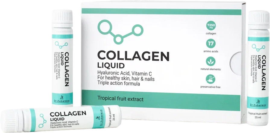 Концентрат коллагена питьевой со вкусом тропика «Collagen Liquid» | Dr.Zubareva
