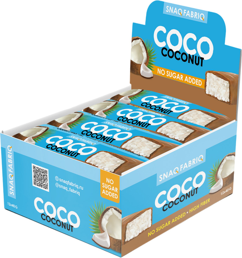 Набор батончиков глазированных «Кокос» | Coco | Snaq Fabriq