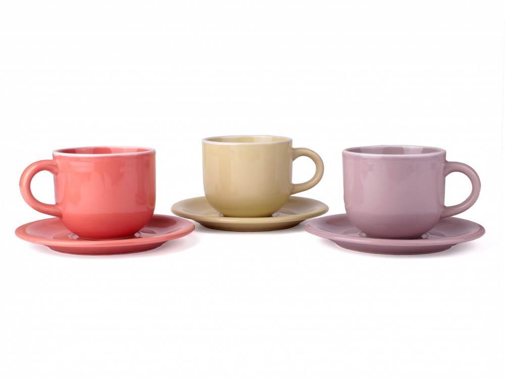 Набор чашек с блюдцами, 250 мл (керамика) | Fissman
