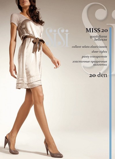 Эластичные прозрачные колготки "Miss 20" (miele, 20 DEN)