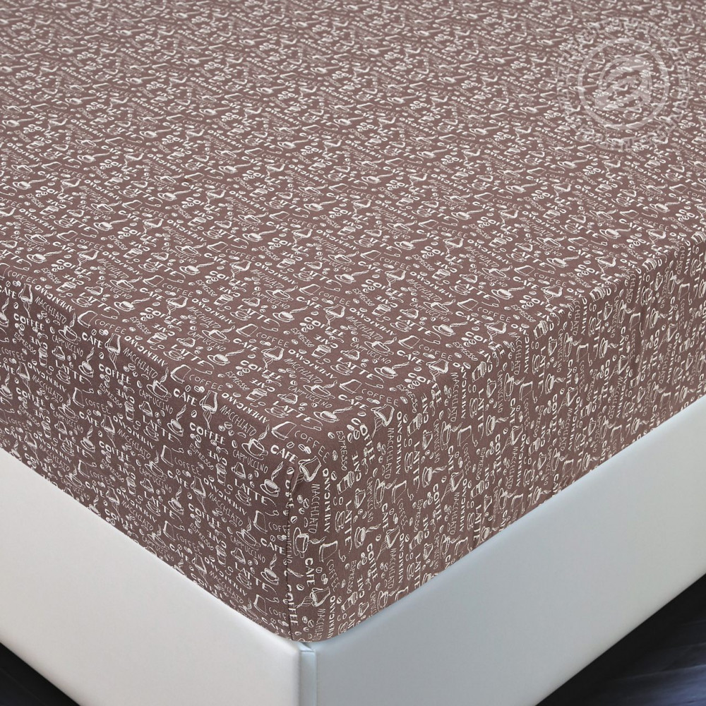 Простыня на резинке «Эспрессо темный» | Трикотаж | АртПостель