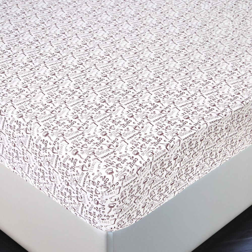 Простыня на резинке «Эспрессо светлый» | Трикотаж | АртПостель