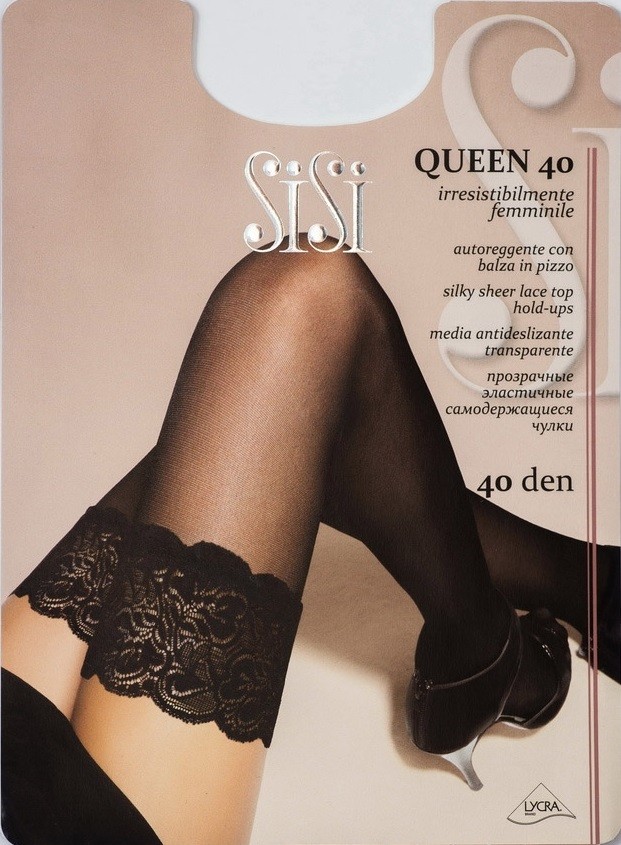 Полупрозрачные эластичные чулки "Queen 40" (naturelle, 40 DEN) | SiSi