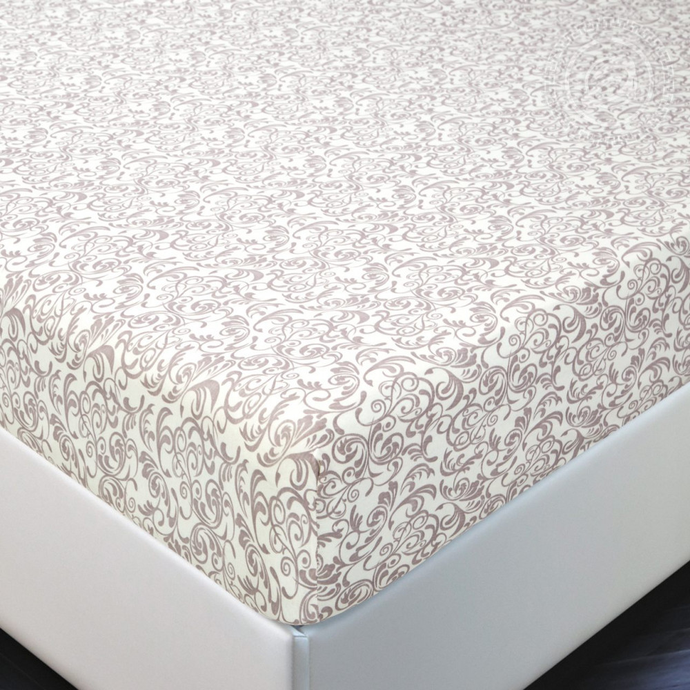 Простыня на резинке «Завиток капучино» | Трикотаж | АртПостель