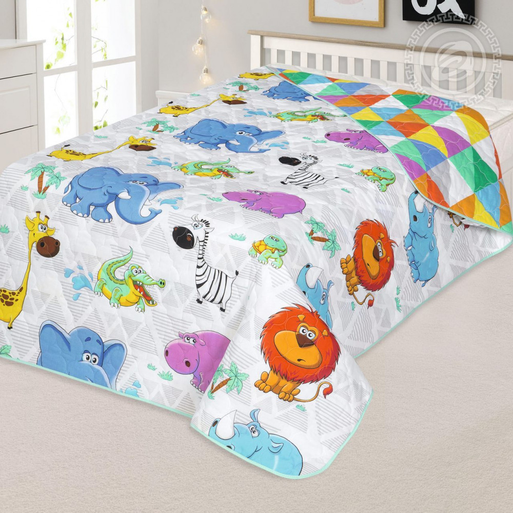 Покрывало стеганое «Весёлый зоопарк» | АртПостель