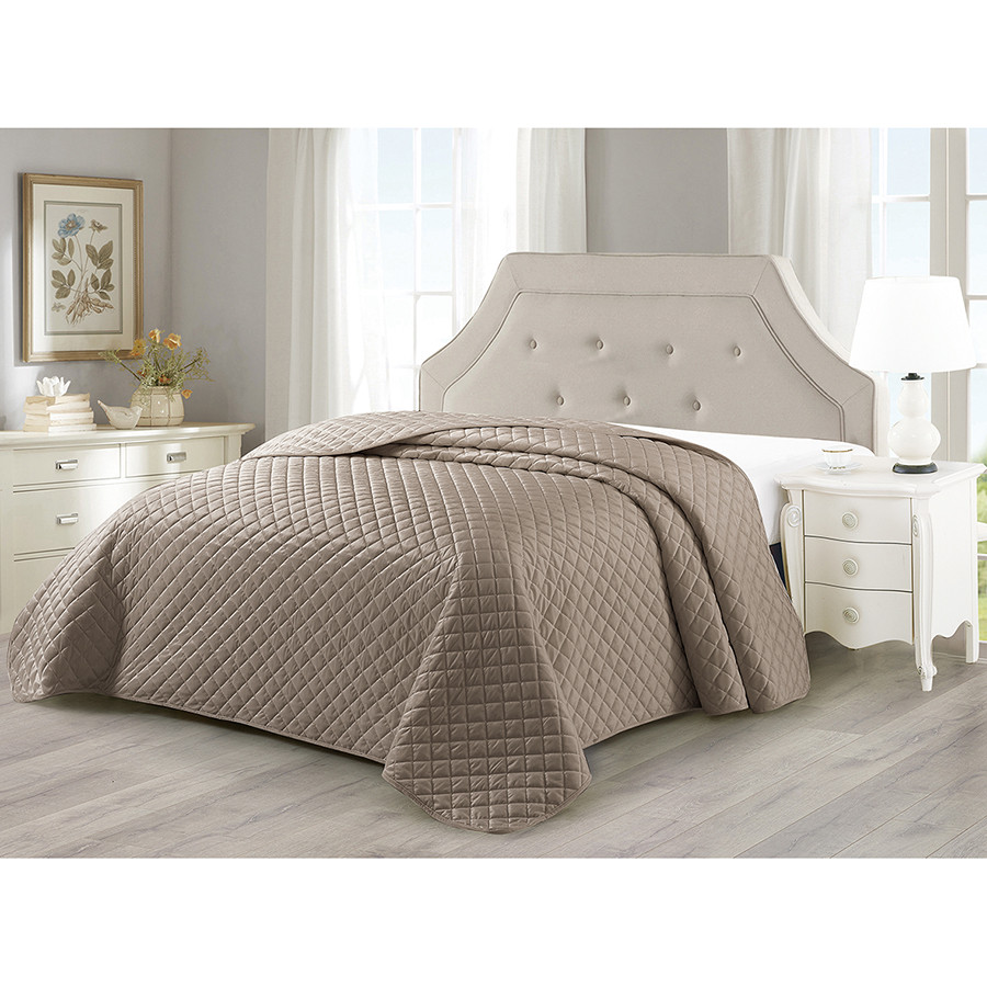 Велюровое стеганое покрывало «Мокко» | BRAVO