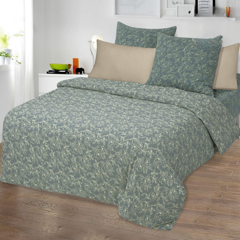 Пододеяльник «Цветы зеленые» | Трикотаж | АртПостель