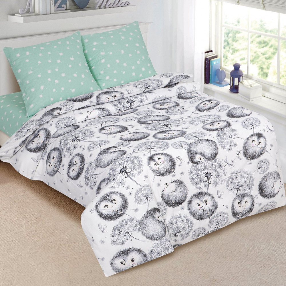 Комплект постельного белья «Ежата» | Поплин детский | АртПостельКа