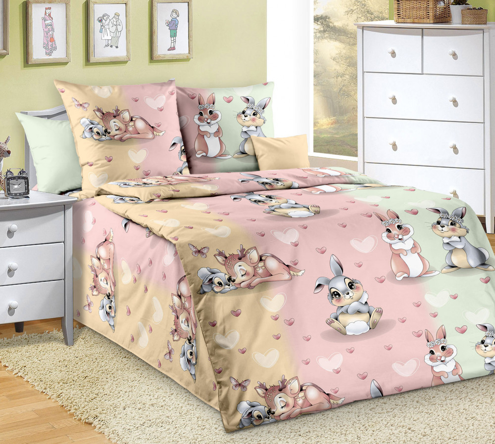 Комплект постельного белья «Заюшки 1, ясельный» | Заюшки 1 | Бамбино