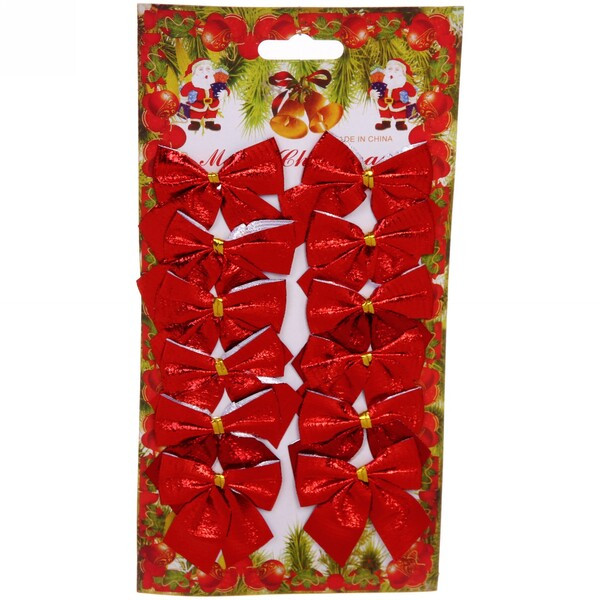 Набор бантов на елку «Красный шик»