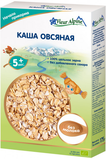 Каша безмолочная детская овсяная
