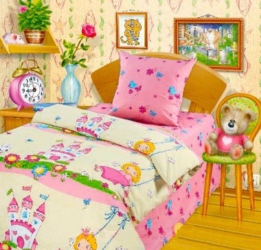 Комплект постельного белья "Принцесса на качелях" (1,5-спальный, бязь, 1 наволочка 70х70)