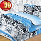 Комплект постельного белья «Снежный барс» с 3D эффектом (арт. 3917, евро, бязь, 2 наволочки 70х70)