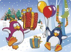 Водная раскраска "Забавные пингвины" (AP-4001B) | Многоразовые водные раскраски с кисточкой