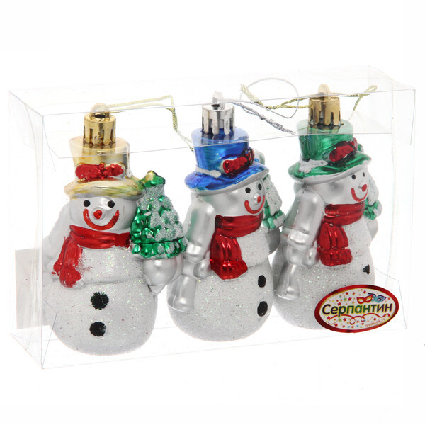 Набор игрушек ёлочных «Снеговичок с елочкой»