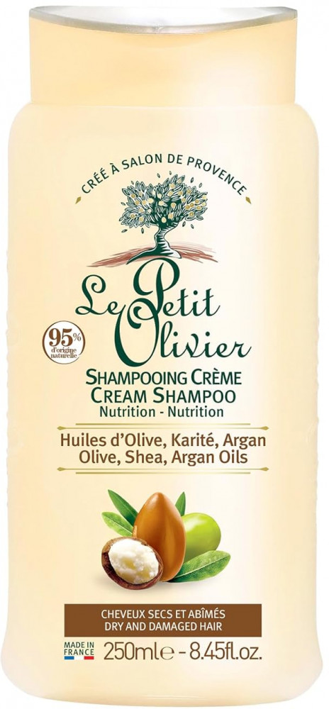 Крем-шампунь питательный для сухих и поврежденных волос с маслами ши, оливы и арганы «Nutrition Cream Shampoo» | Le Petit Olivier