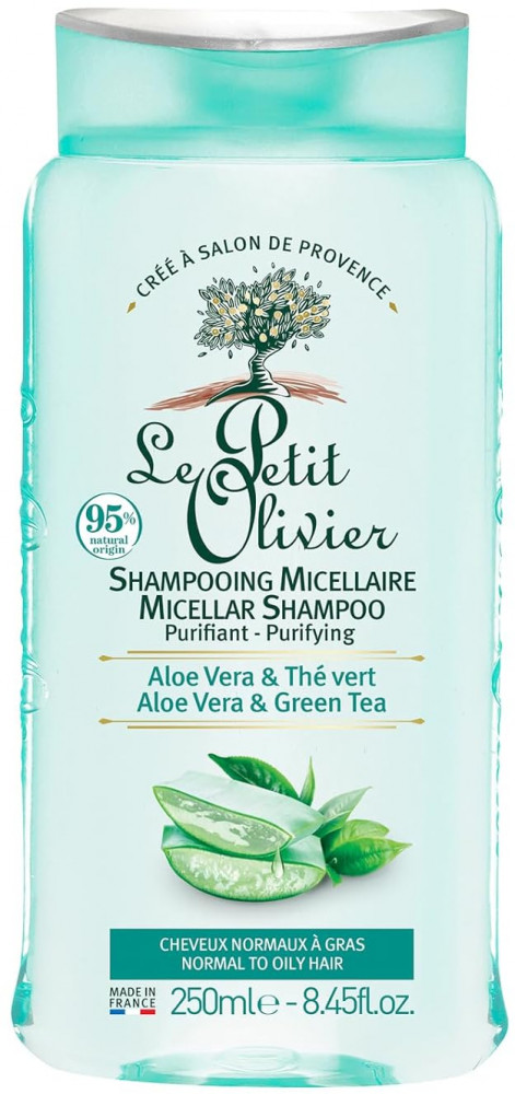 Шампунь для нормальных и жирных волос мицеллярный очищающий с алоэ вера и зеленым чаем «Micellar Shampoo Purifying» | Le Petit Olivier