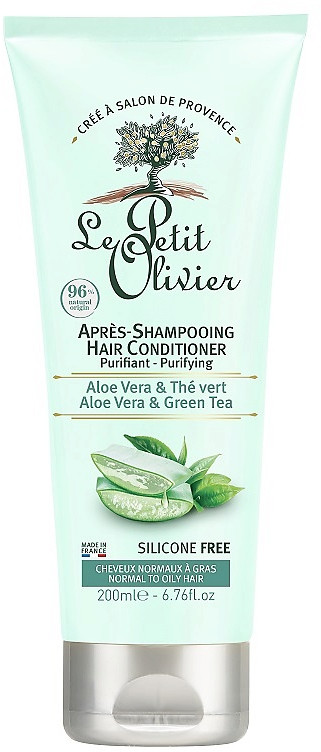Кондиционер для нормальных и жирных волос очищающий с алоэ и зелёным чаем «Aloe Vera & Green Tea» | Le Petit Olivier