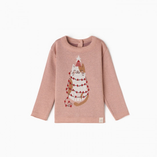 Джемпер для девочек Зимний котик