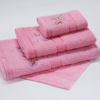 Полотенце махровое "Комфорт" (хлопок, размер 60х130, цвет розовый)