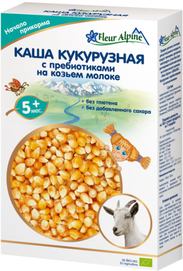 Каша на козьем молоке органик Кукурузная с пребиотиками