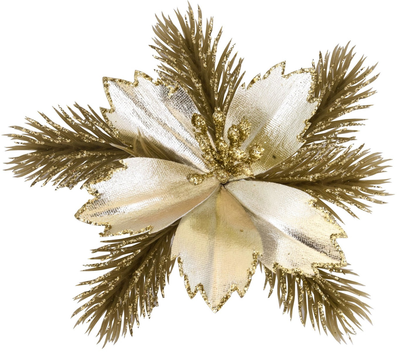 Украшение новогоднее на клипсе «Цветок» | Золотые прииски | Феникс Презент