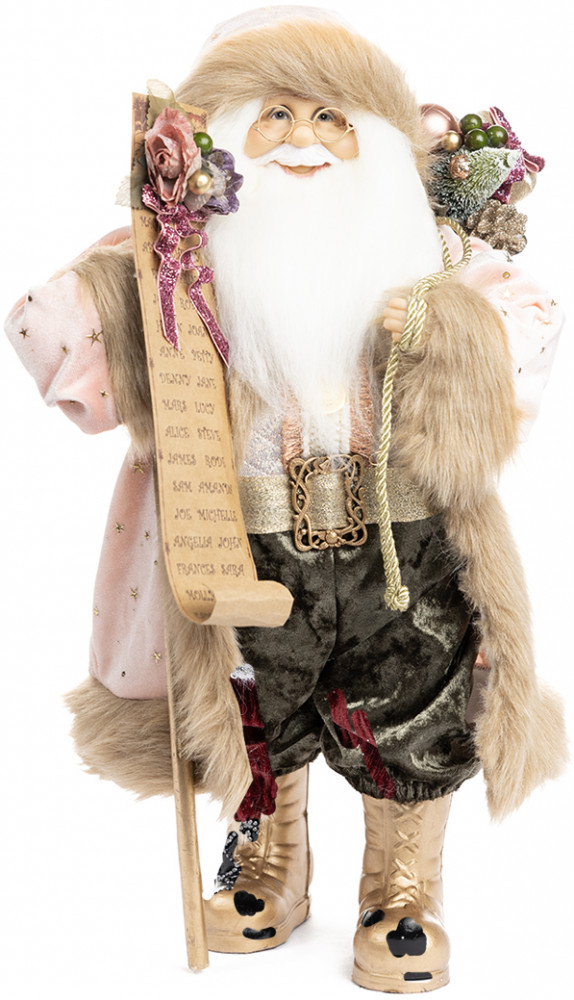 Фигурка «Дед Мороз в длинной розовой шубе с подарками» | MaxiToys