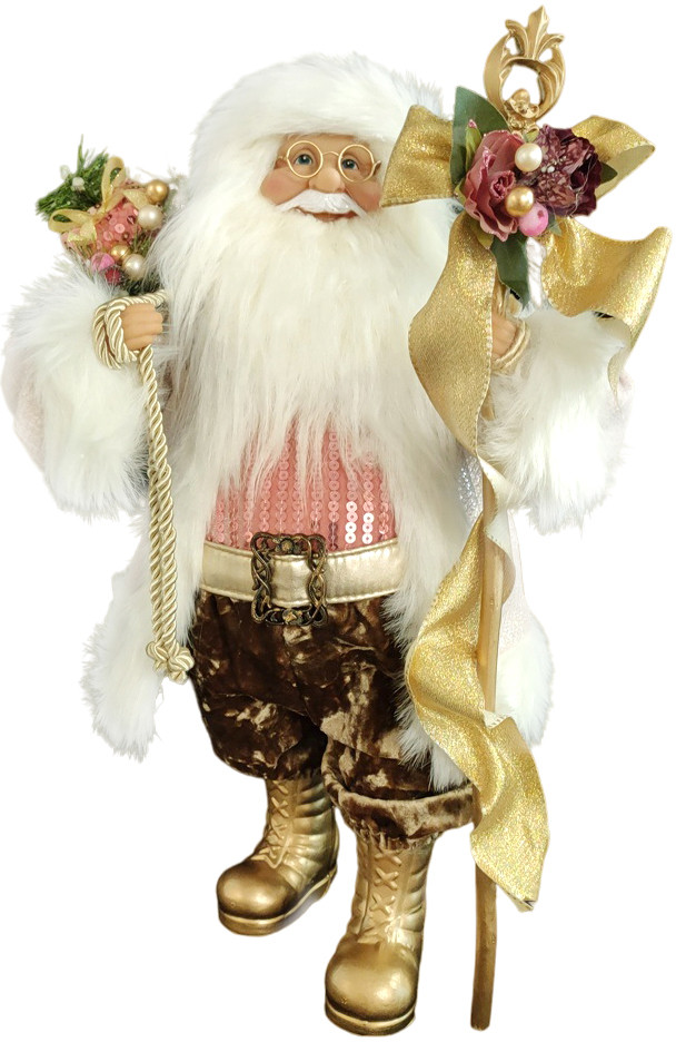 Фигурка «Дед Мороз в розовой кофте с подарками и посохом» | MaxiToys