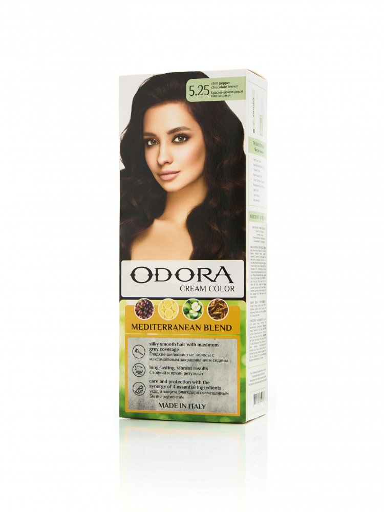 Крем-краска для волос 5.25 Красно-шоколадный каштановый | Odora