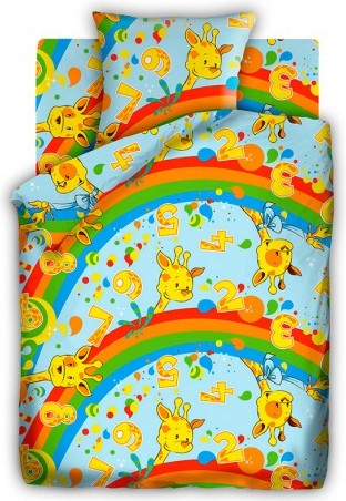 Комплект постельного белья для детской кроватки "Веселый счет" (бязь, 1 наволочка 40х60) | Кошки-мышки