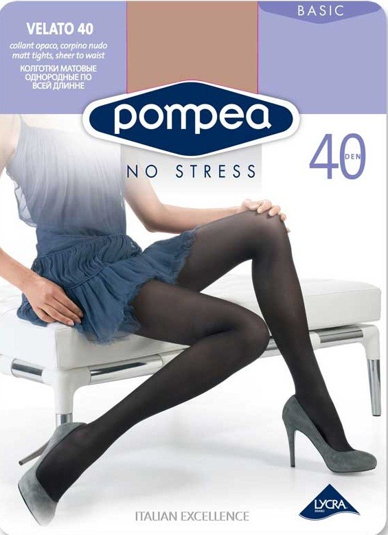 Колготки женские без трусиков "Velato" (nero, 40 DEN) | Pompea