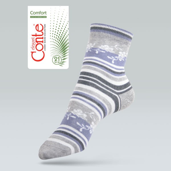 Носки женские хлопковые COMFORT (меланж) | Conte Elegant